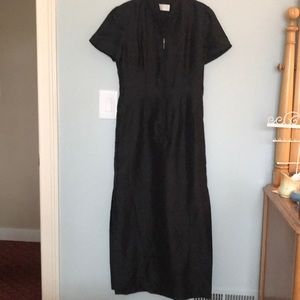 BLACK 100% SILK DRESS LONG DANA BUCHMAN